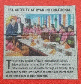 ISA Activity at Ryan International - Ryan International School, Sriperumbudur